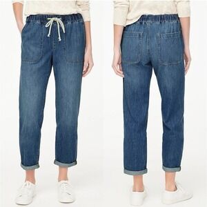 J‎ Crew Women's Drawstring Denim Pants - Size 32, Relaxed Fit Worn Once